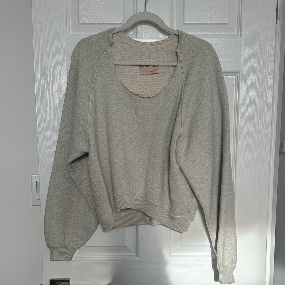 Freepeople midnight pullover sweater in light grey